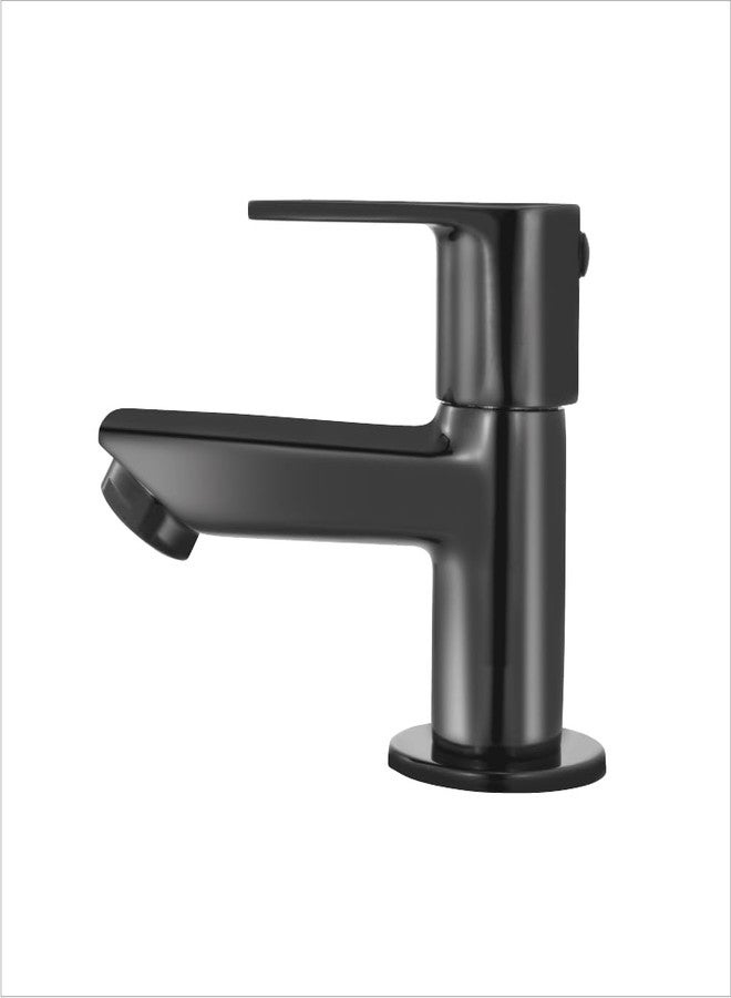 Johnson Bathrooms Johnson Sparo PVD Coated Pillar Cock | Glossy Black | Brass Pillar Cock for Bathroom and Kitchen Sinks| Wash Basin Tap, Kitchen Tap| T8201DCAMZ | 10 Years Warranty - Image 1